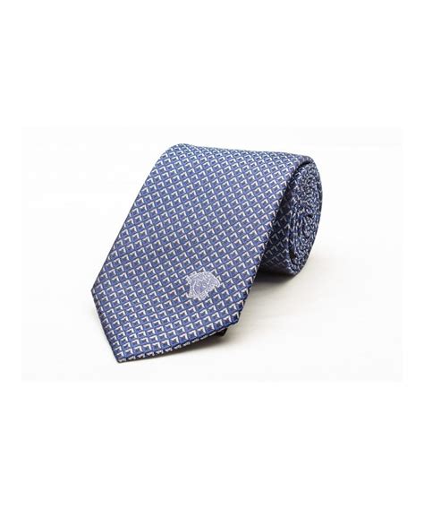 versace blue and silver stars necktie|Versace men's tie.